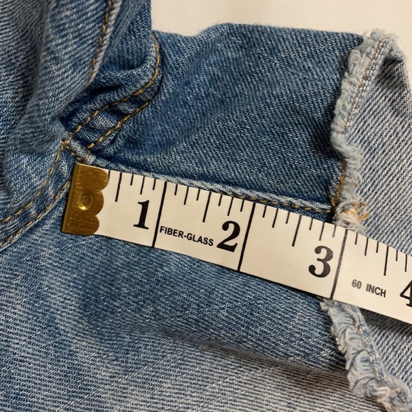 *SOLD*Distressed Mid-Rise Denim Cut-Offs - Picture 9 of 11